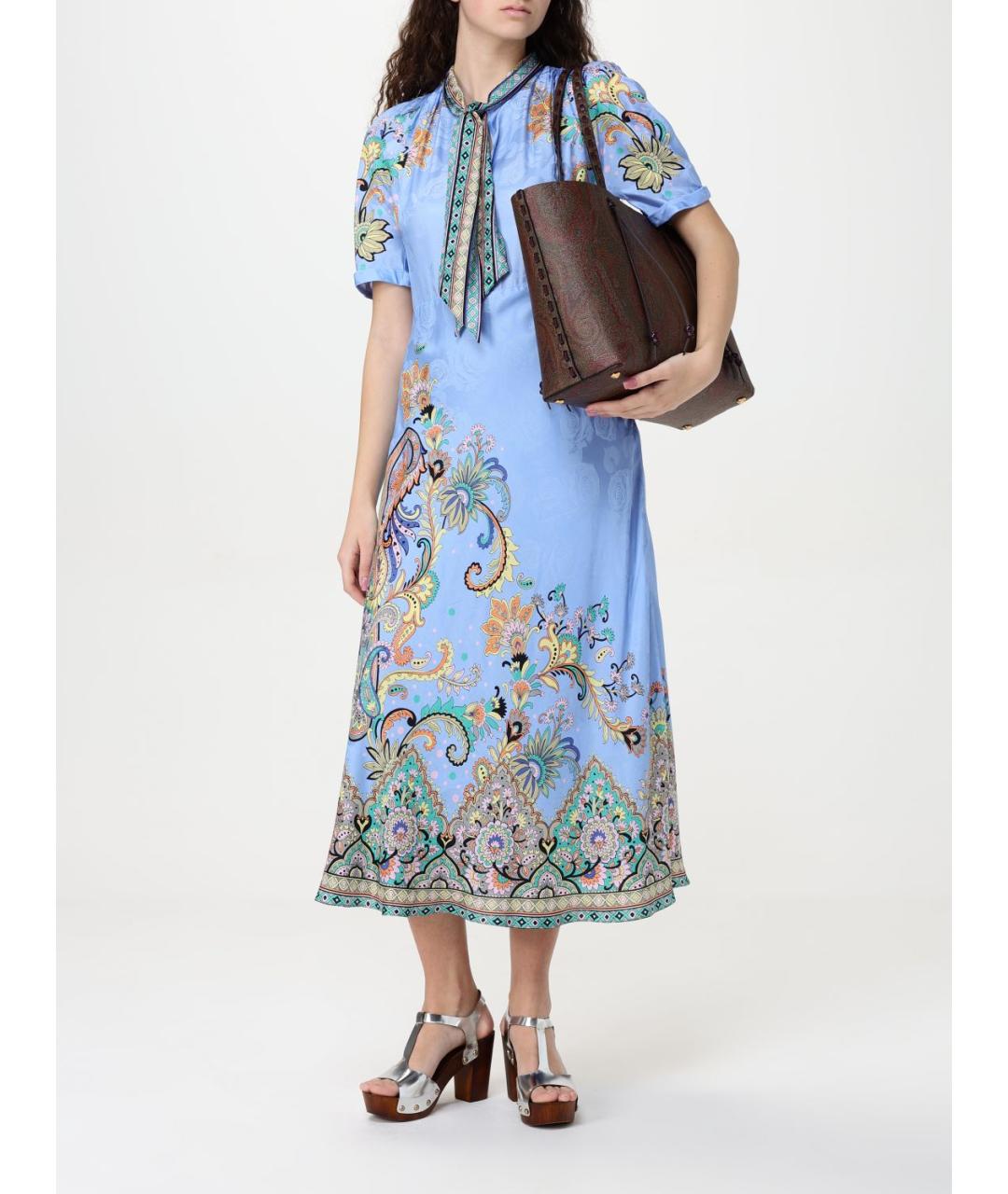 ETRO Голубое повседневное платье, фото 3