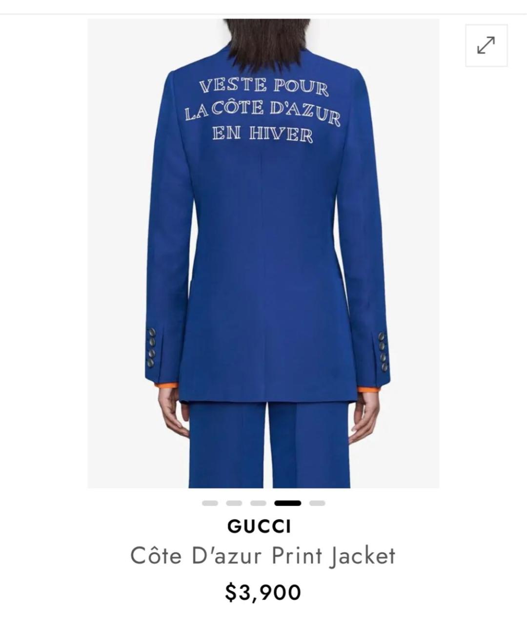 GUCCI Темно-синий шерстяной жакет/пиджак, фото 4