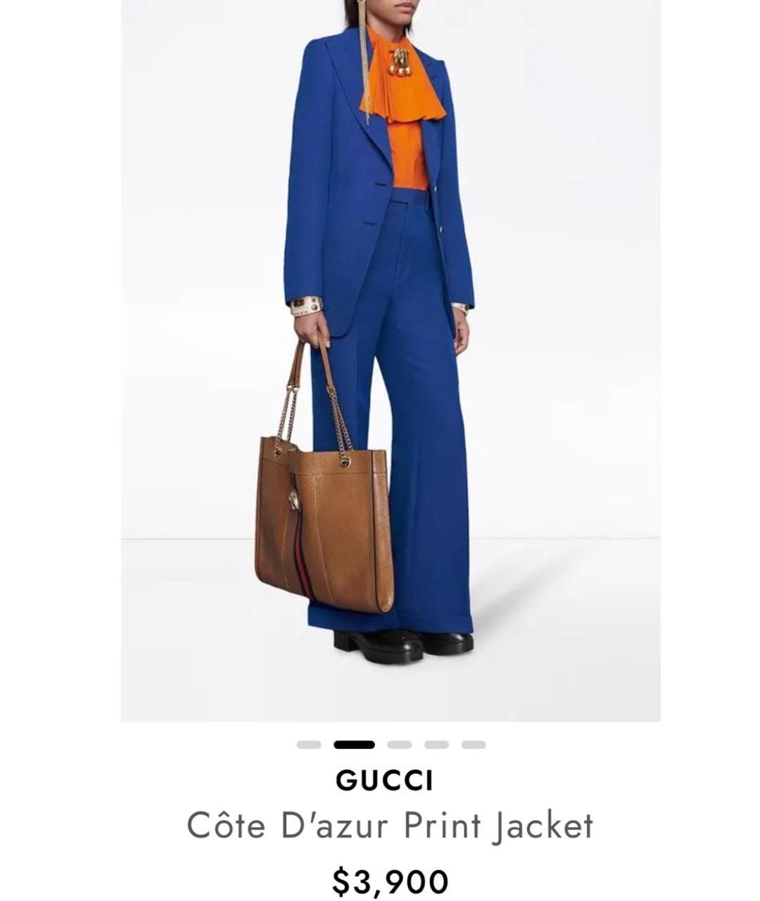 GUCCI Темно-синий шерстяной жакет/пиджак, фото 2