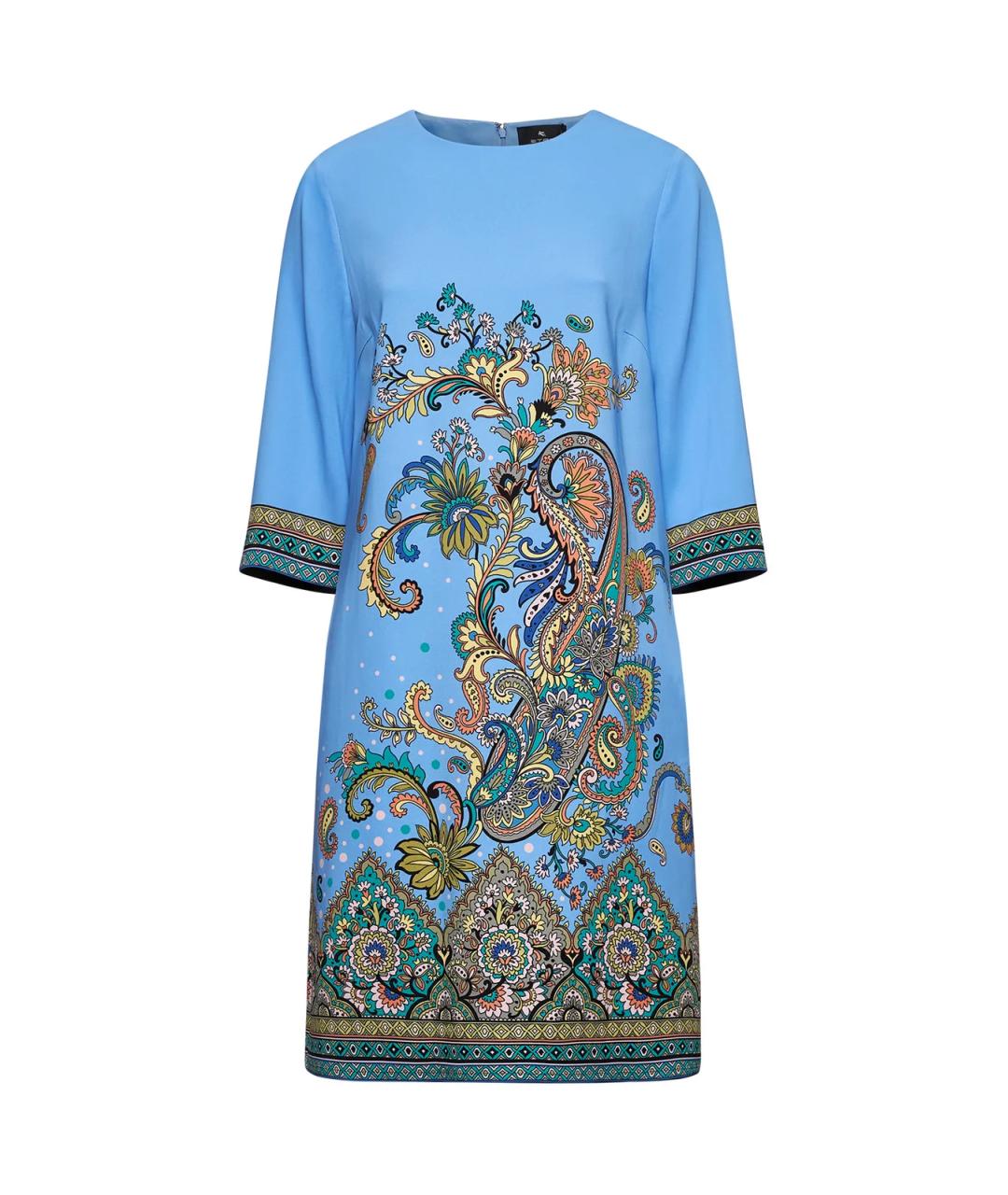 ETRO Голубое вискозное повседневное платье, фото 1