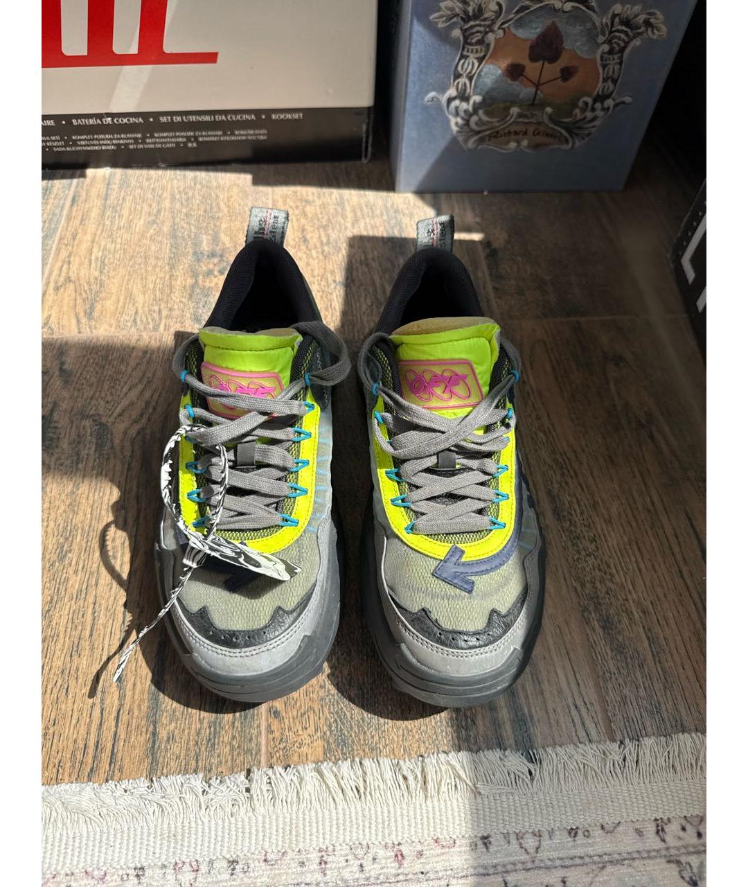 OFF-WHITE Серые высокие кроссовки / кеды, фото 2