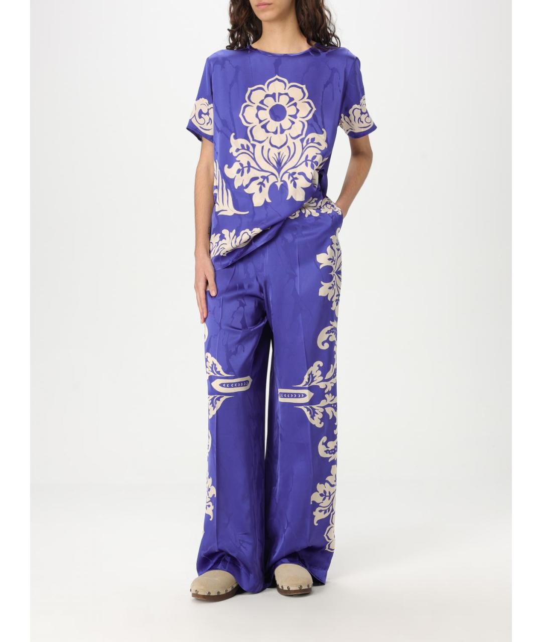 ETRO Фиолетовые прямые брюки, фото 3