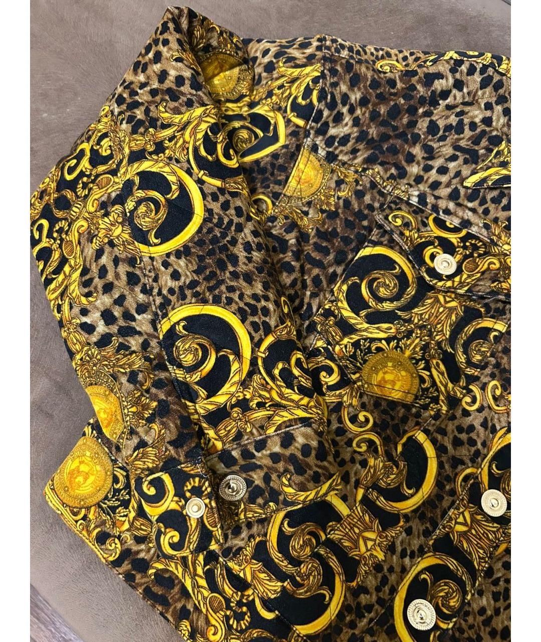 VERSACE JEANS COUTURE Желтая хлопко-эластановая куртка, фото 8
