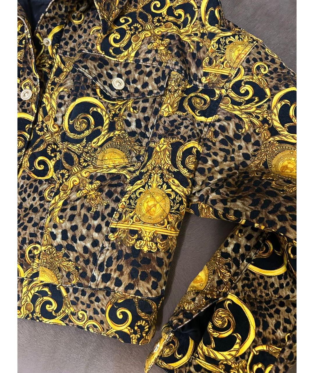 VERSACE JEANS COUTURE Желтая хлопко-эластановая куртка, фото 4