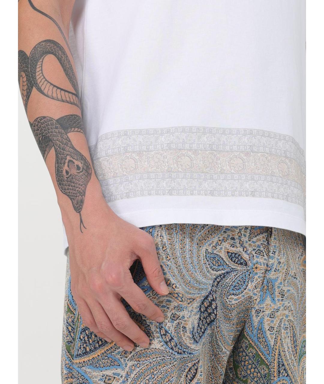 ETRO Белая хлопковая футболка, фото 5