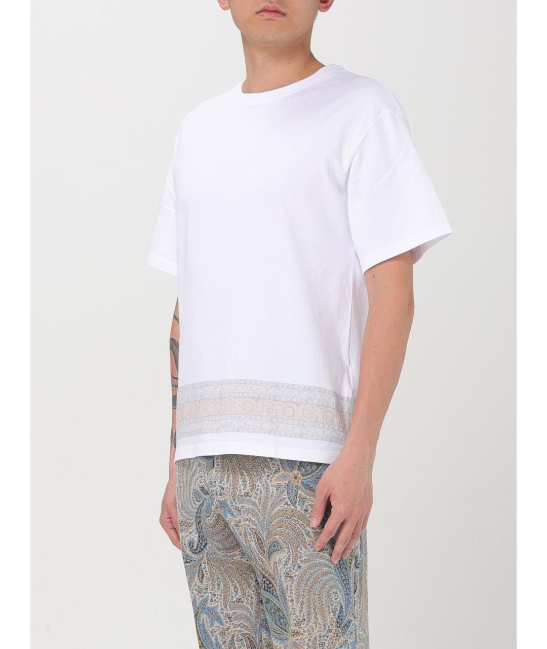 ETRO Белая хлопковая футболка, фото 4