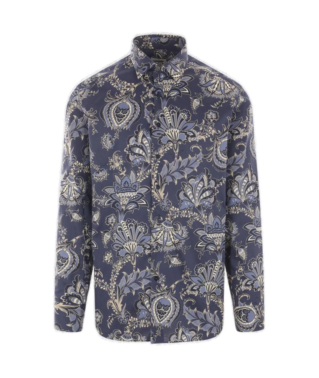 ETRO Синяя хлопковая кэжуал рубашка, фото 1
