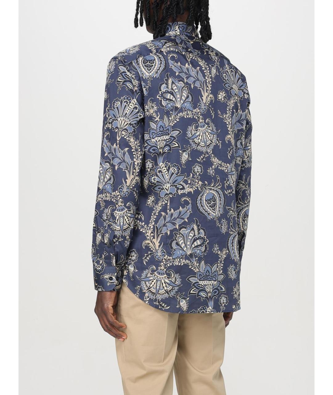 ETRO Синяя хлопковая кэжуал рубашка, фото 4