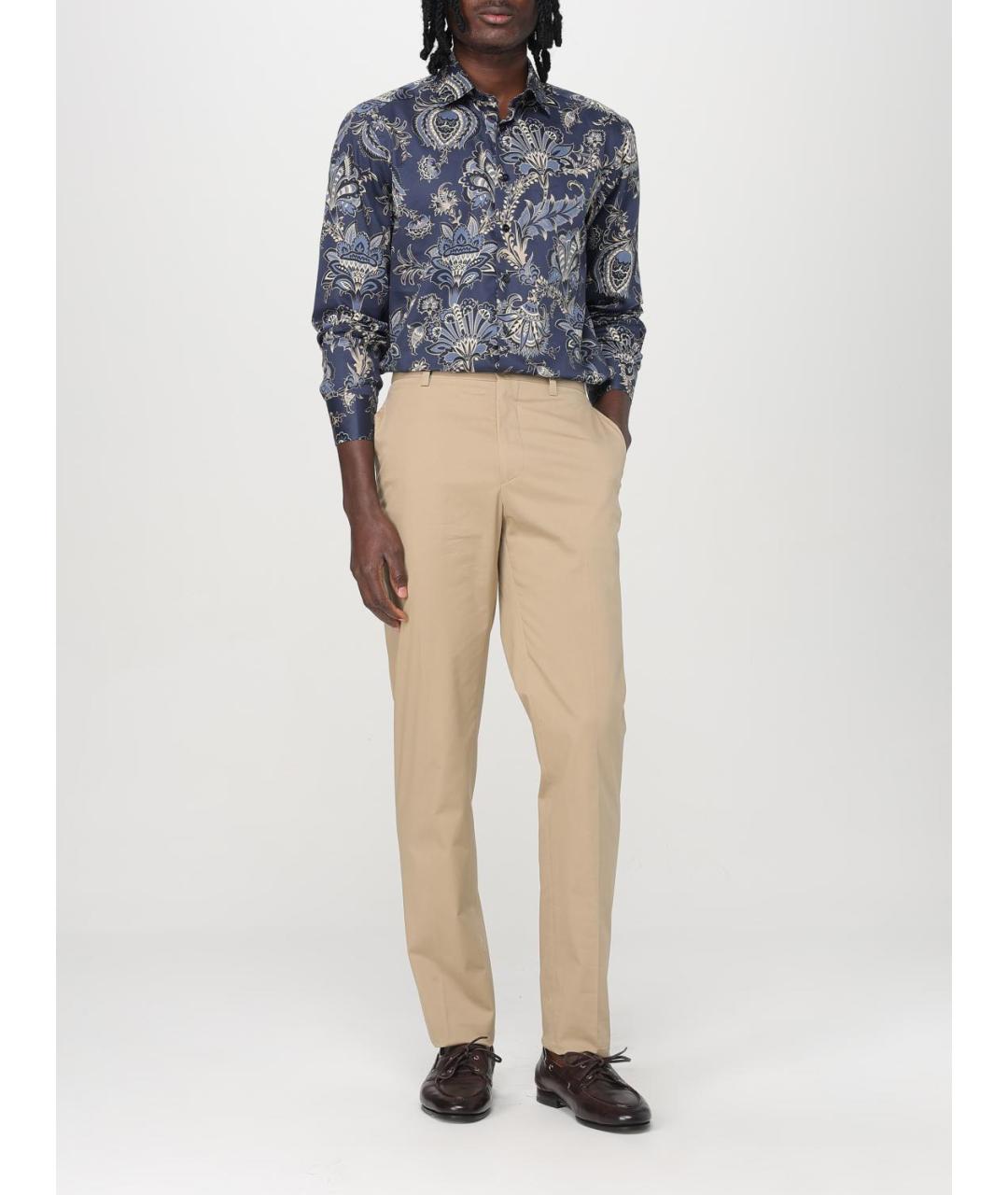 ETRO Синяя хлопковая кэжуал рубашка, фото 3