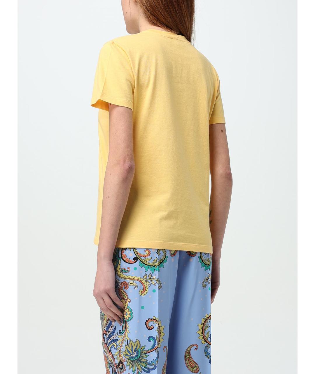 ETRO Желтая хлопковая футболка, фото 4