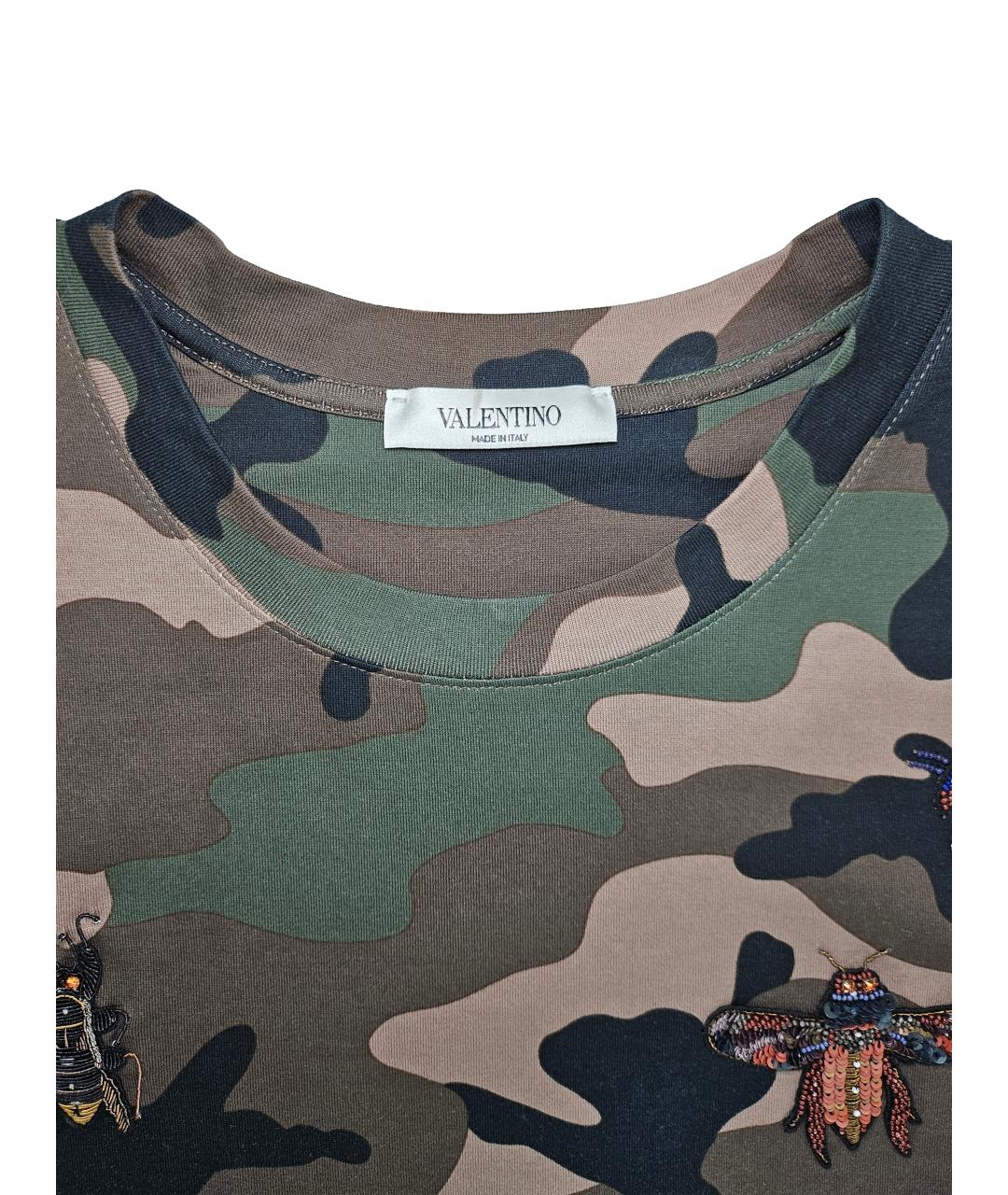 VALENTINO Зеленая хлопковая футболка, фото 4