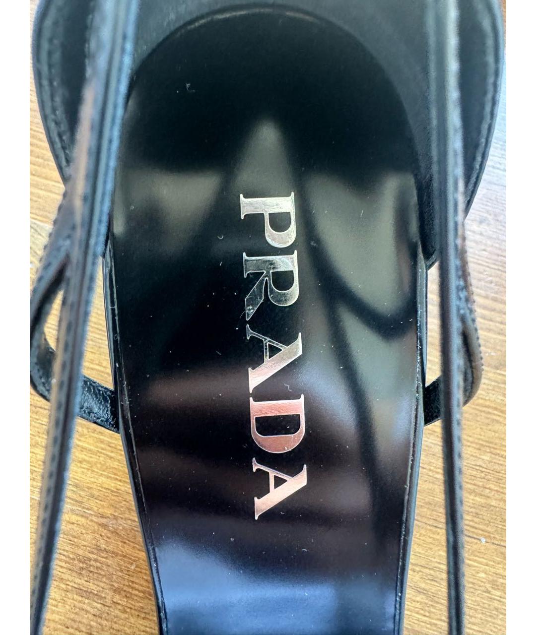 PRADA Черные кожаные туфли, фото 4