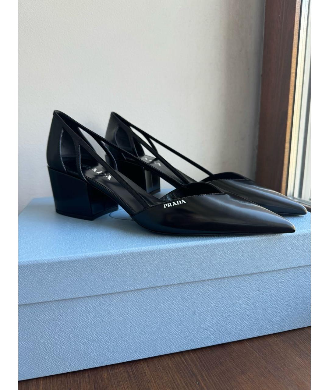 PRADA Черные кожаные туфли, фото 2