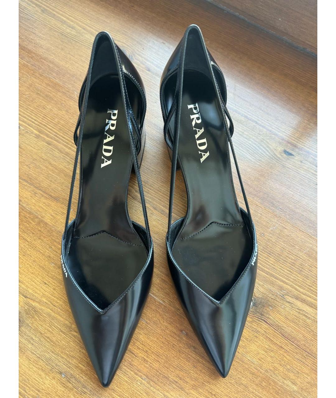 PRADA Черные кожаные туфли, фото 3