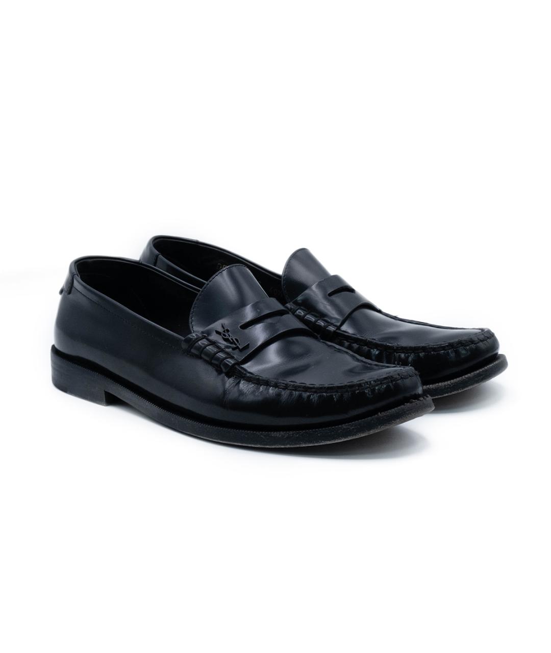 SAINT LAURENT Черные кожаные лоферы, фото 2