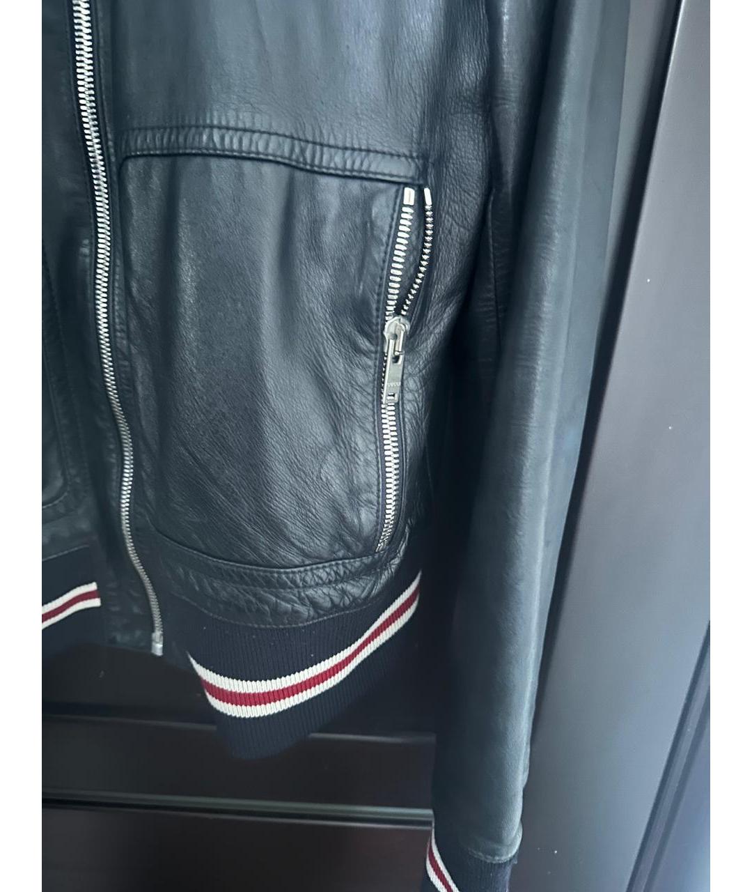 GUCCI Синяя кожаная куртка, фото 2