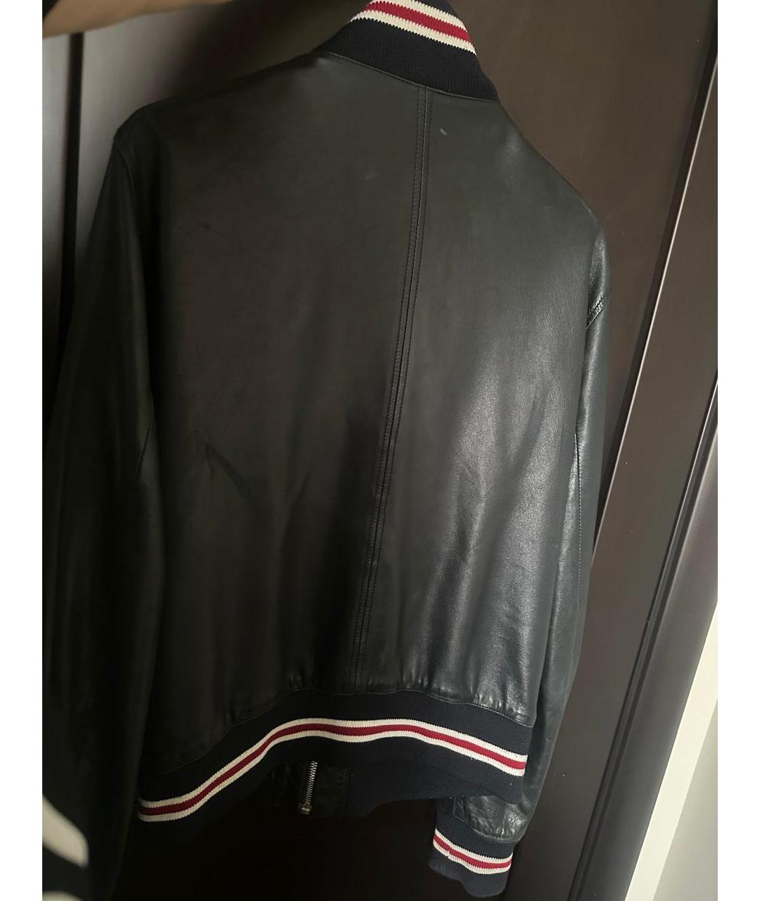 GUCCI Синяя кожаная куртка, фото 3