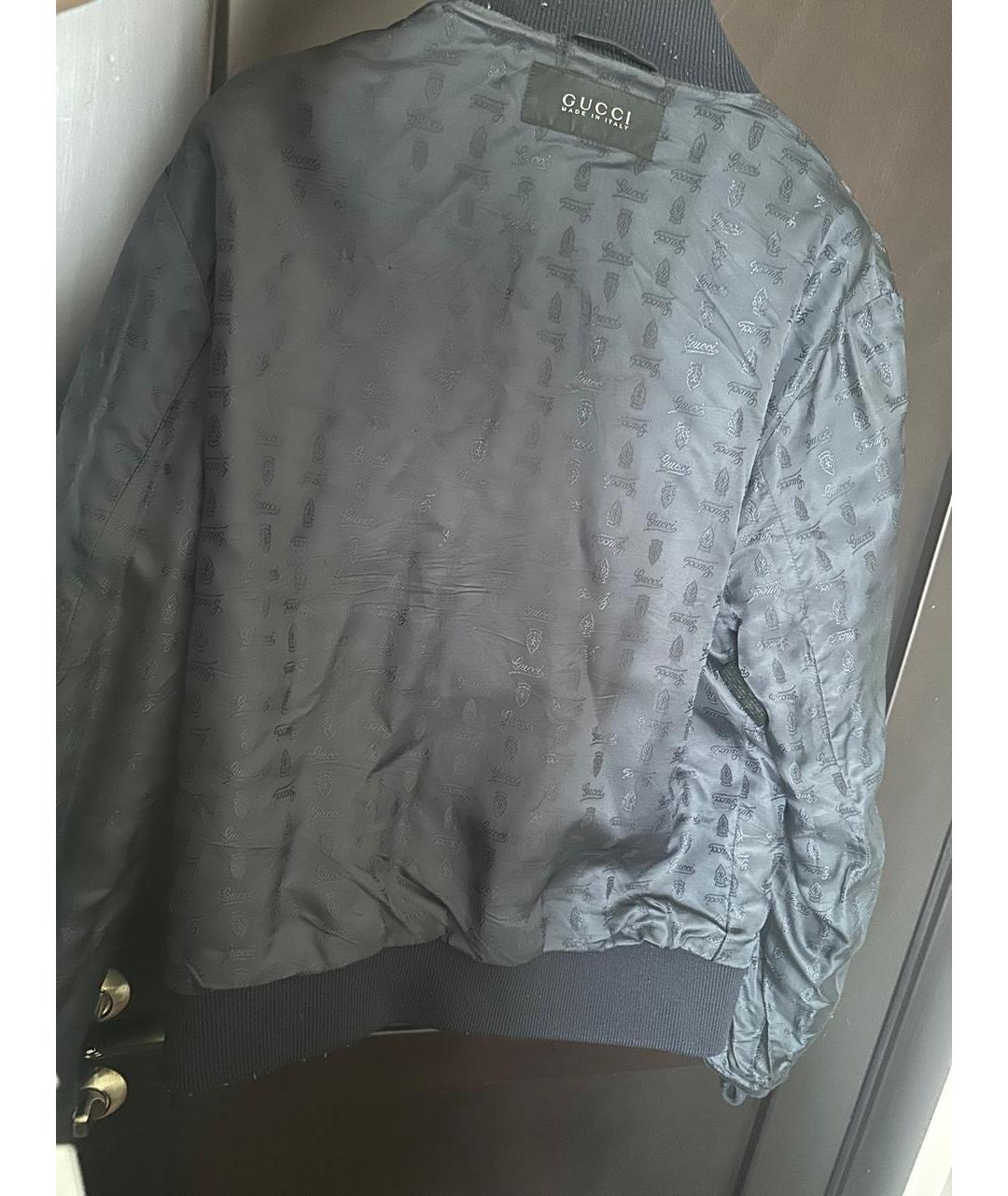 GUCCI Синяя кожаная куртка, фото 4