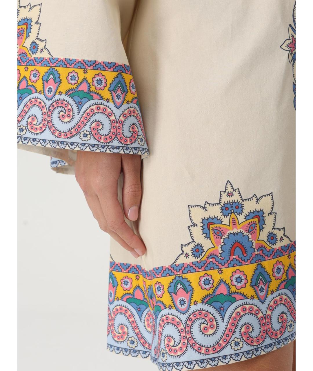 ETRO Мульти хлопко-эластановое повседневное платье, фото 5