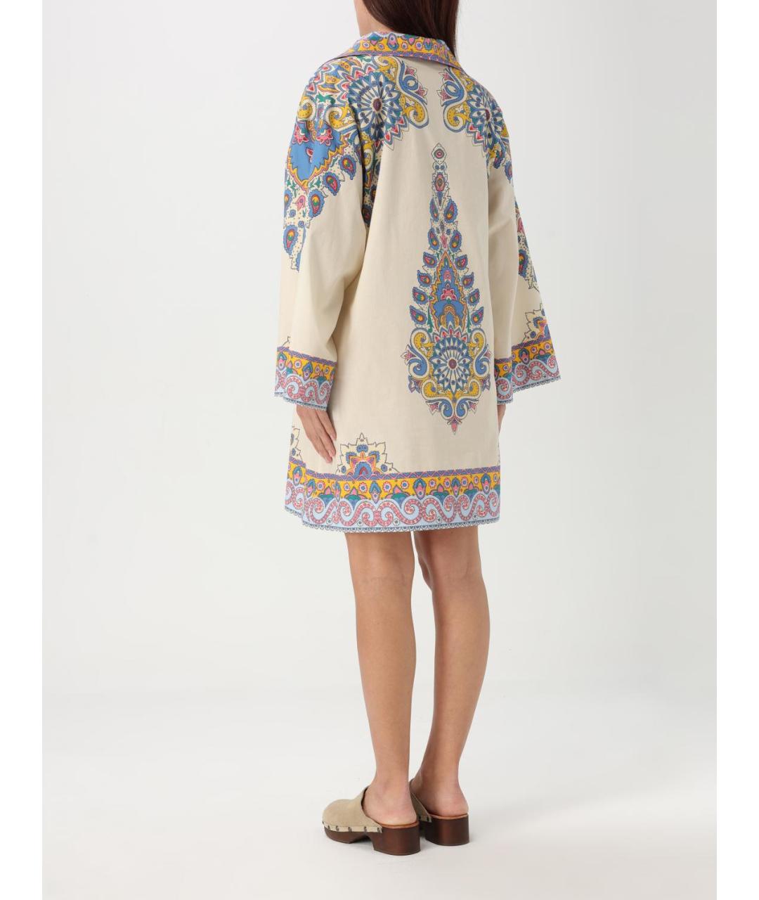 ETRO Мульти хлопко-эластановое повседневное платье, фото 3
