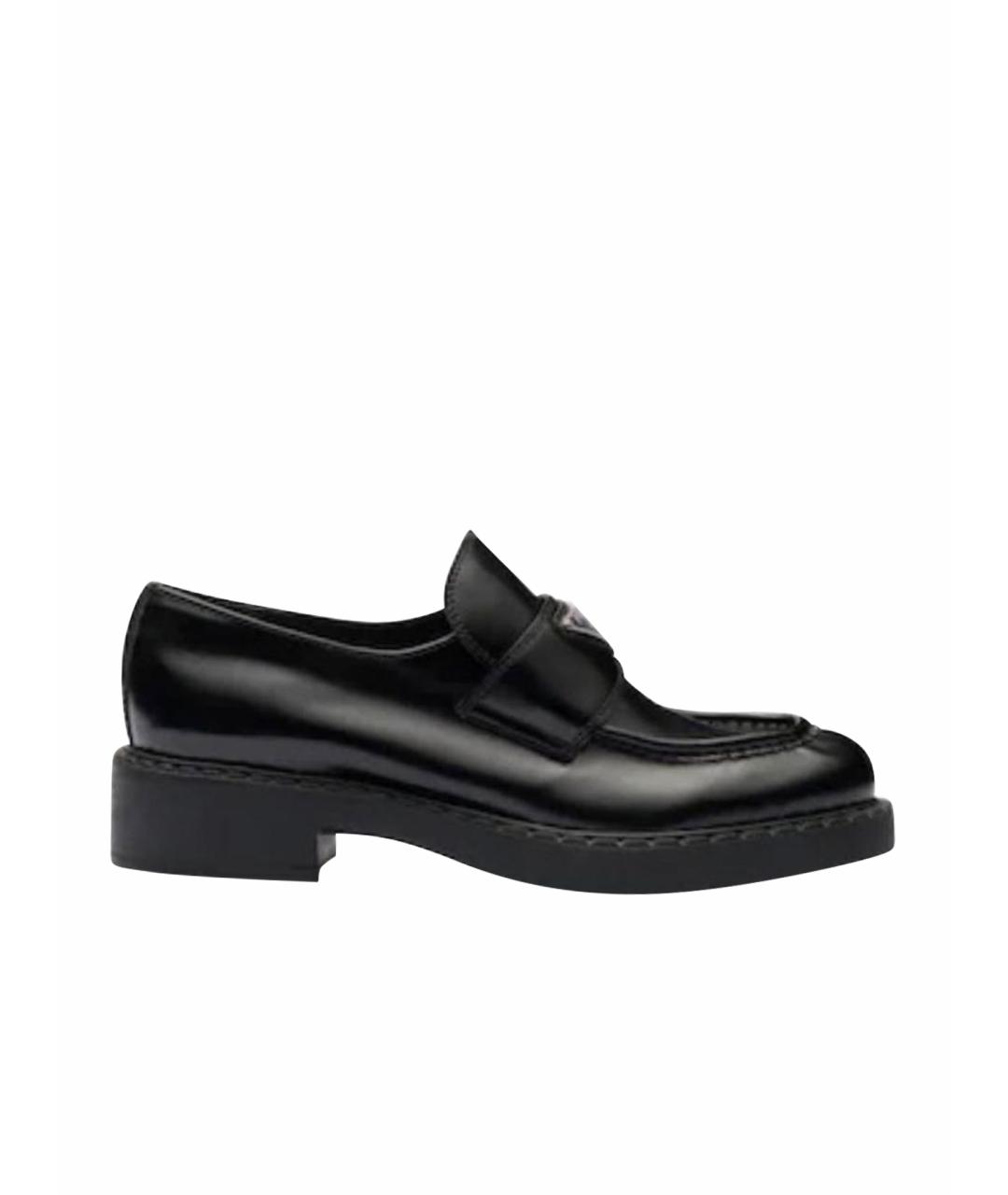 PRADA Черные кожаные лоферы, фото 1