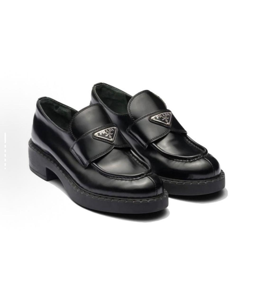 PRADA Черные кожаные лоферы, фото 3