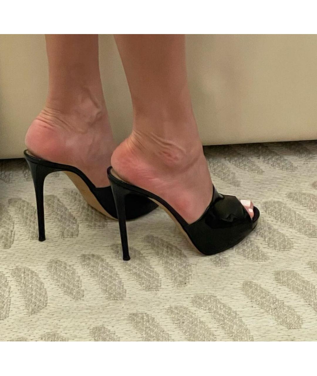 GIUSEPPE ZANOTTI DESIGN Черные мюли из лакированной кожи, фото 7