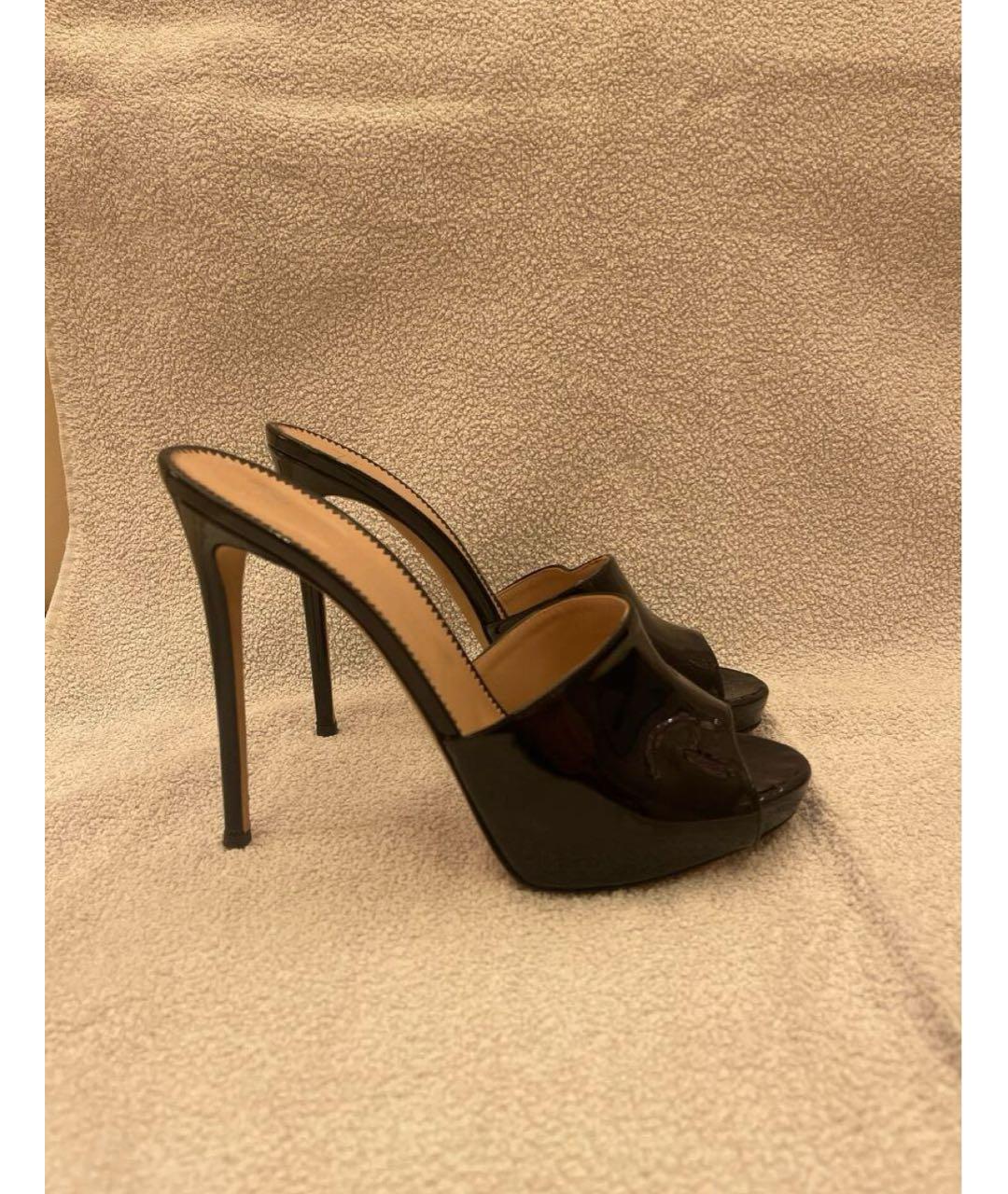 GIUSEPPE ZANOTTI DESIGN Черные мюли из лакированной кожи, фото 5