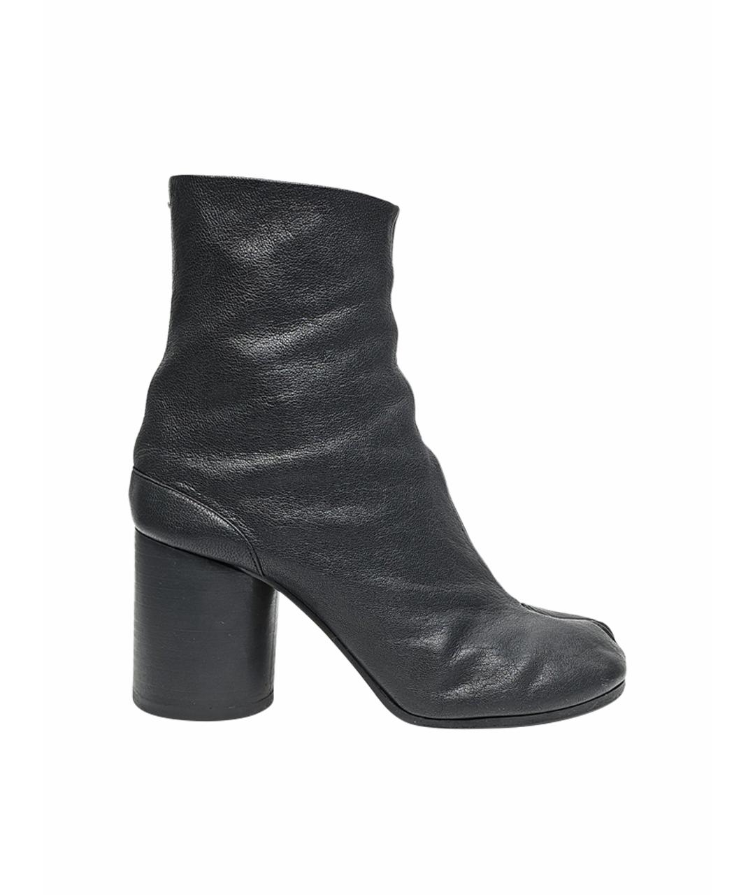 MAISON MARGIELA Черные кожаные ботильоны, фото 1