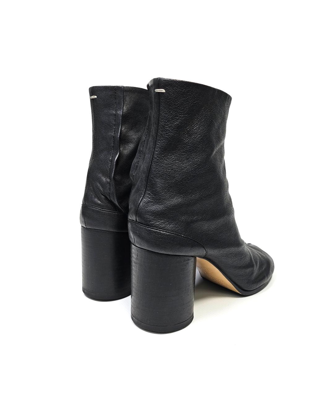 MAISON MARGIELA Черные кожаные ботильоны, фото 4