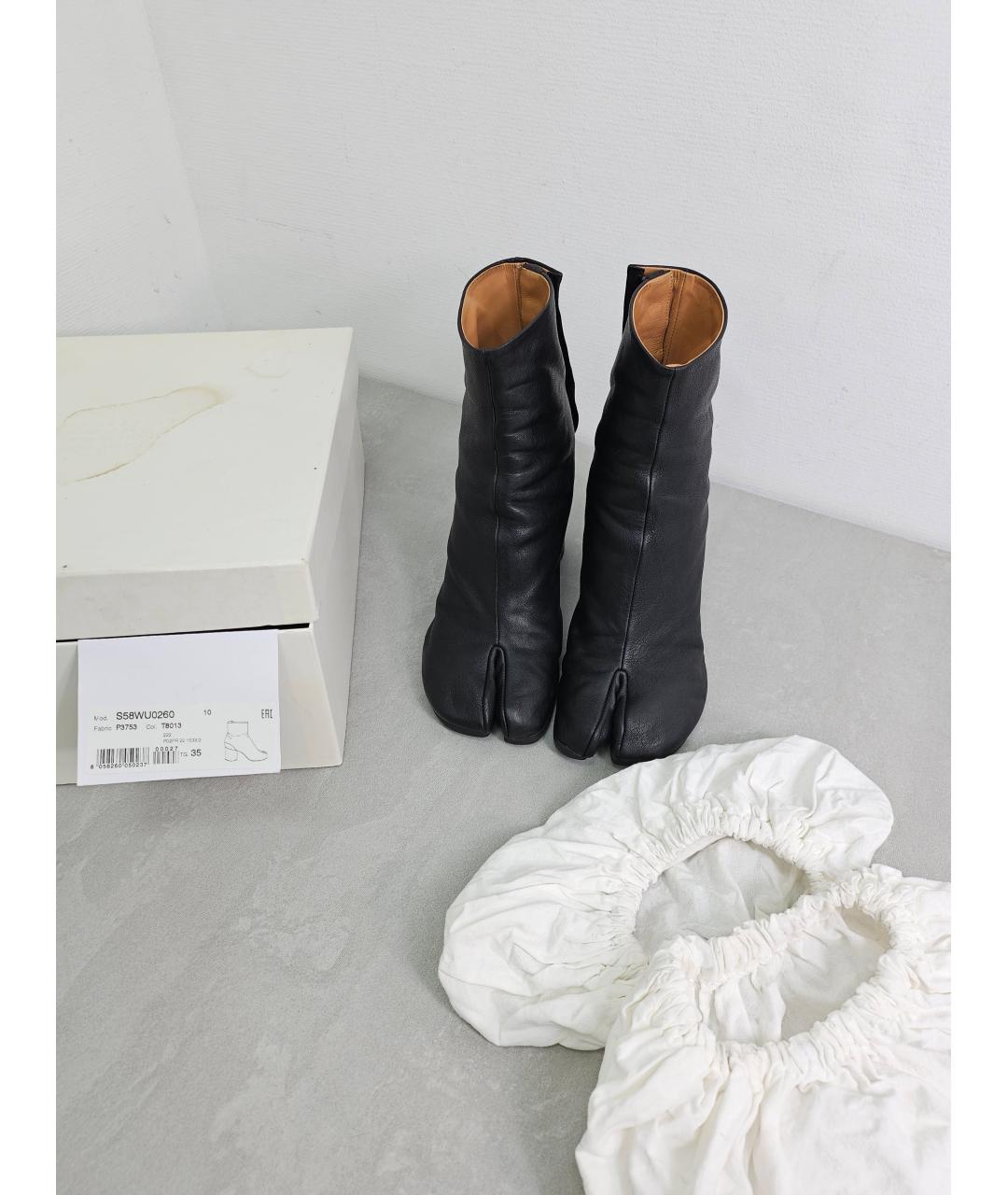 MAISON MARGIELA Черные кожаные ботильоны, фото 9