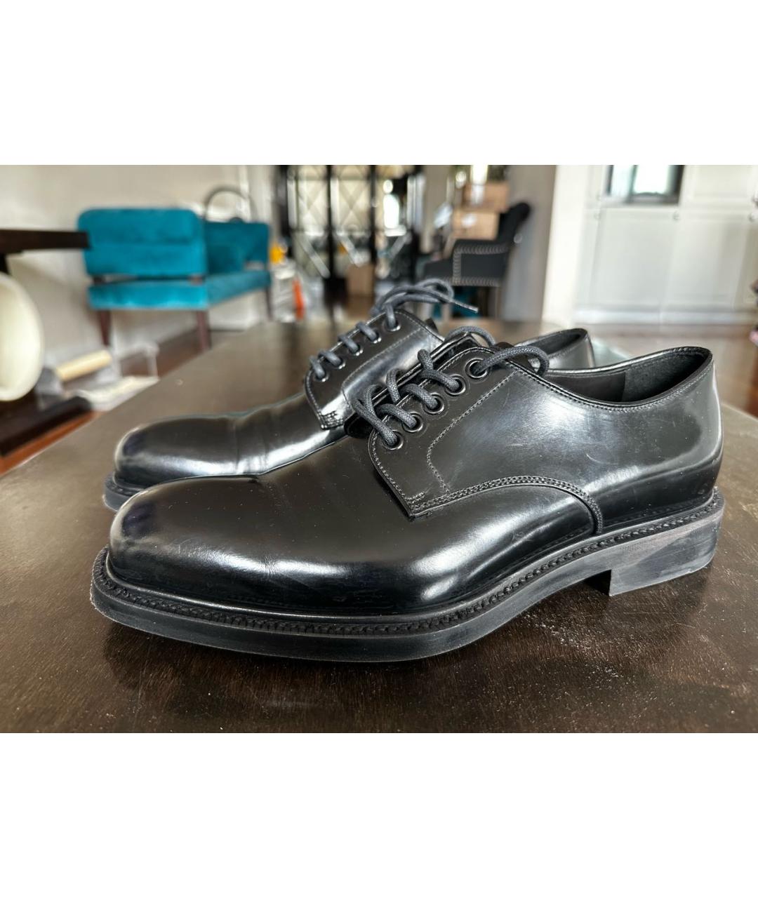 PRADA Черные кожаные низкие ботинки, фото 5