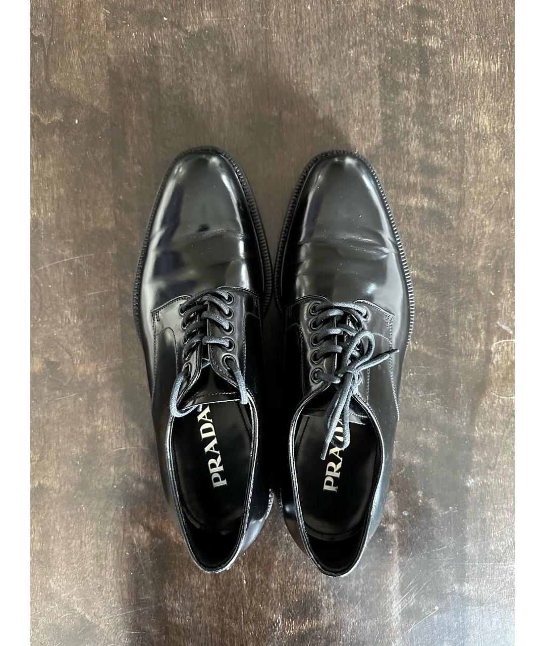 PRADA Черные кожаные низкие ботинки, фото 3