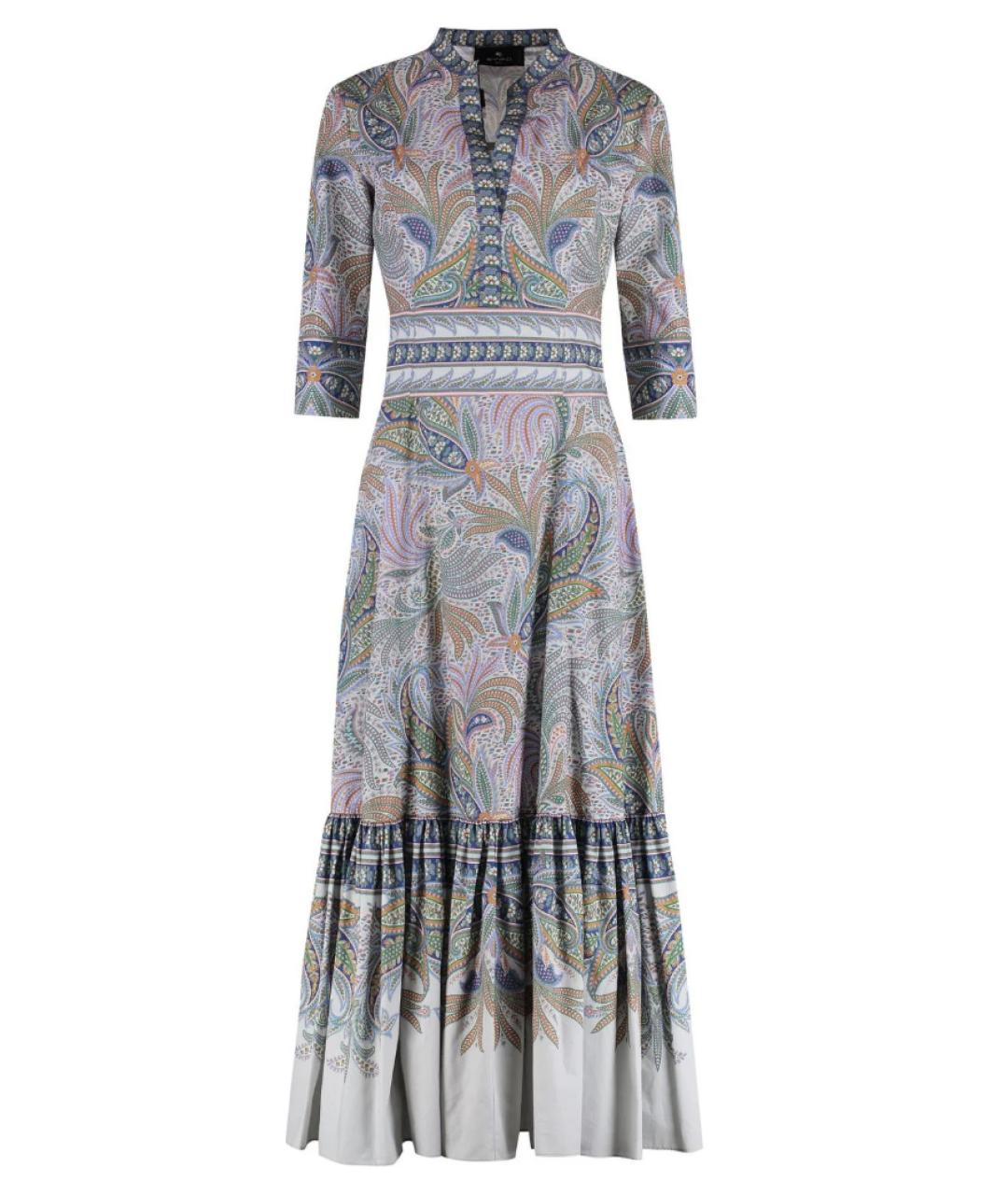 ETRO Голубое хлопковое повседневное платье, фото 1