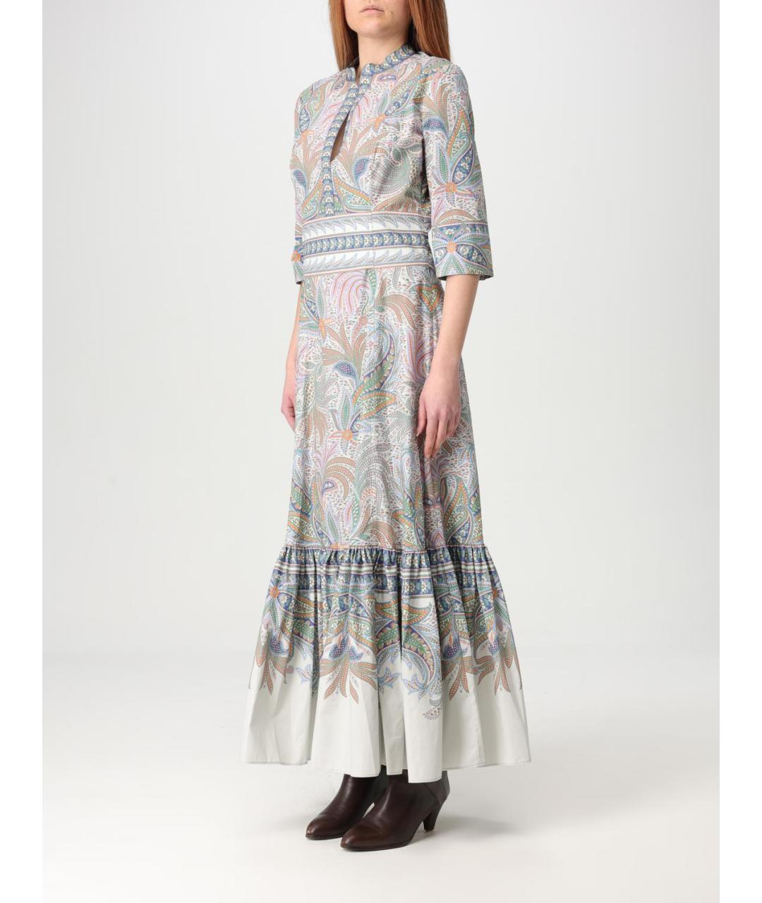 ETRO Голубое хлопковое повседневное платье, фото 4