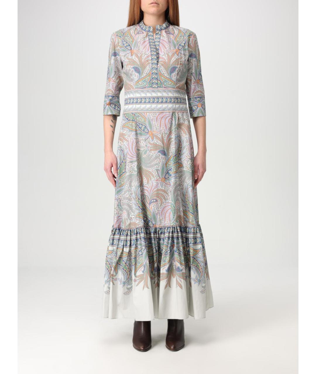 ETRO Голубое хлопковое повседневное платье, фото 2
