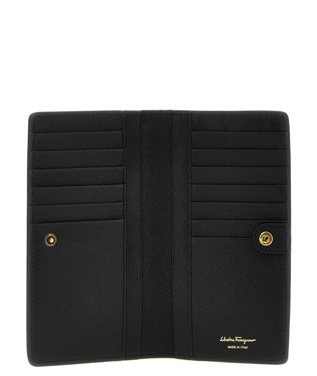 FERRAGAMO Черный кожаный кошелек, фото 3