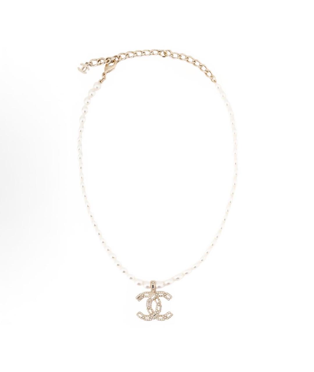 CHANEL Белая металлическая подвеска, фото 2