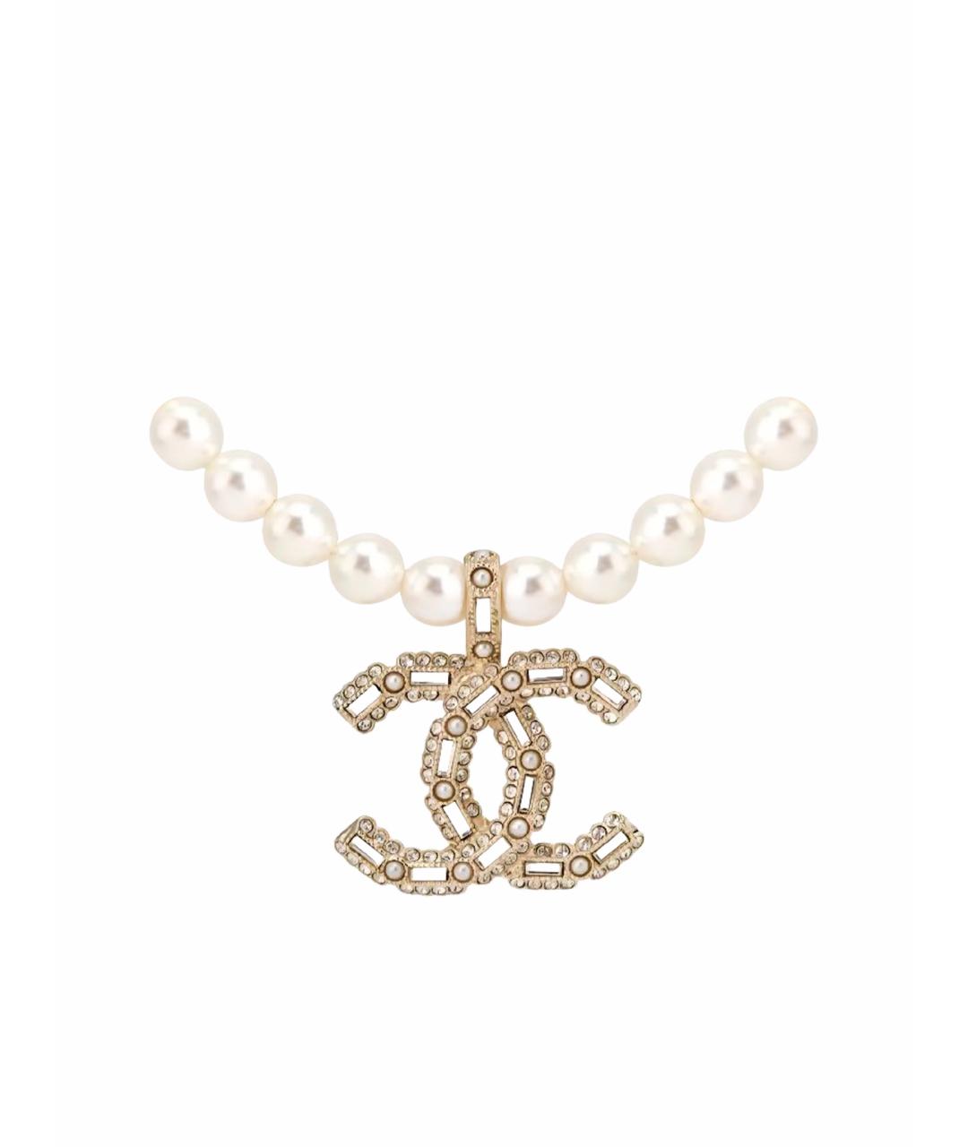 CHANEL Белая металлическая подвеска, фото 1