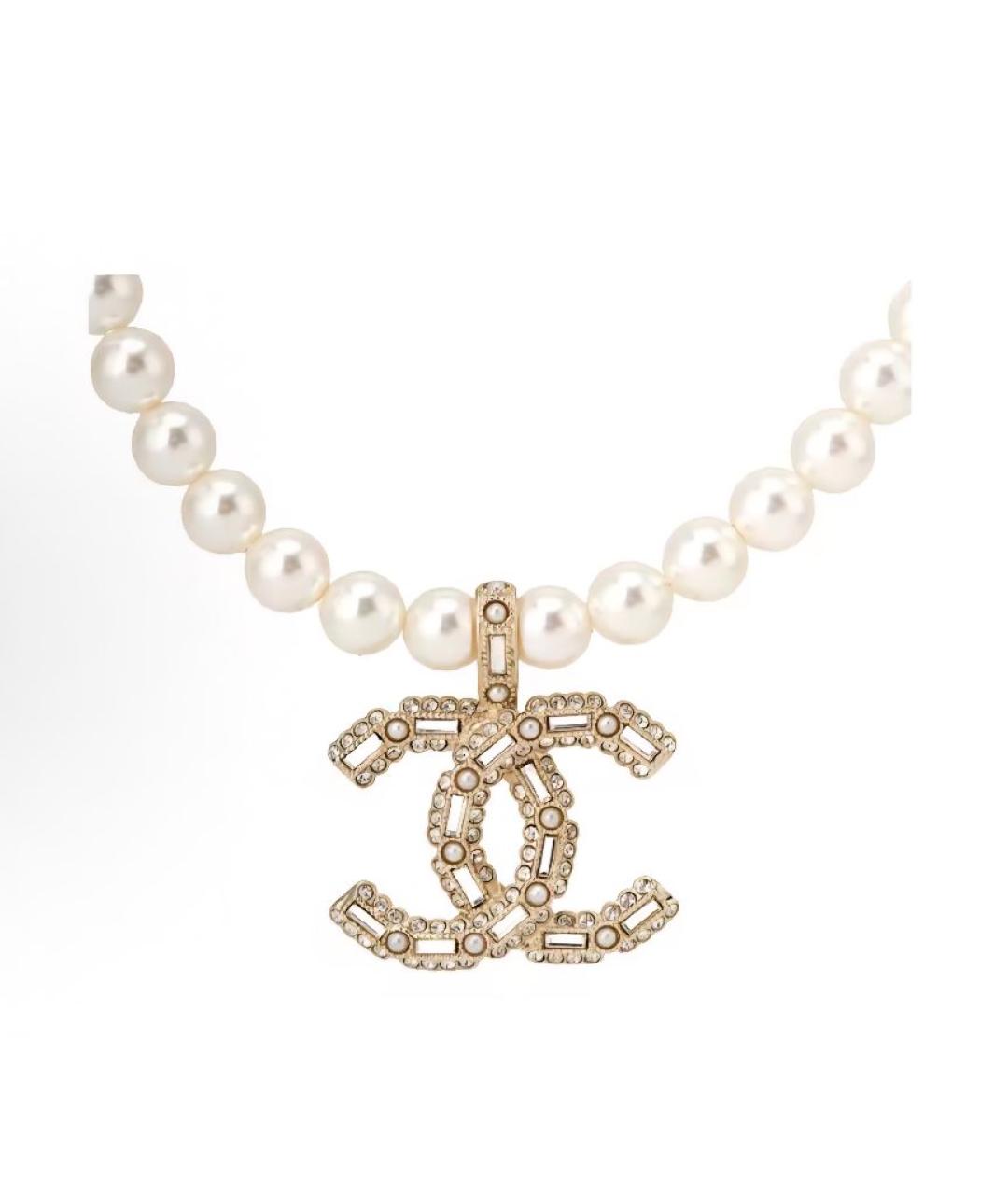 CHANEL Белая металлическая подвеска, фото 6