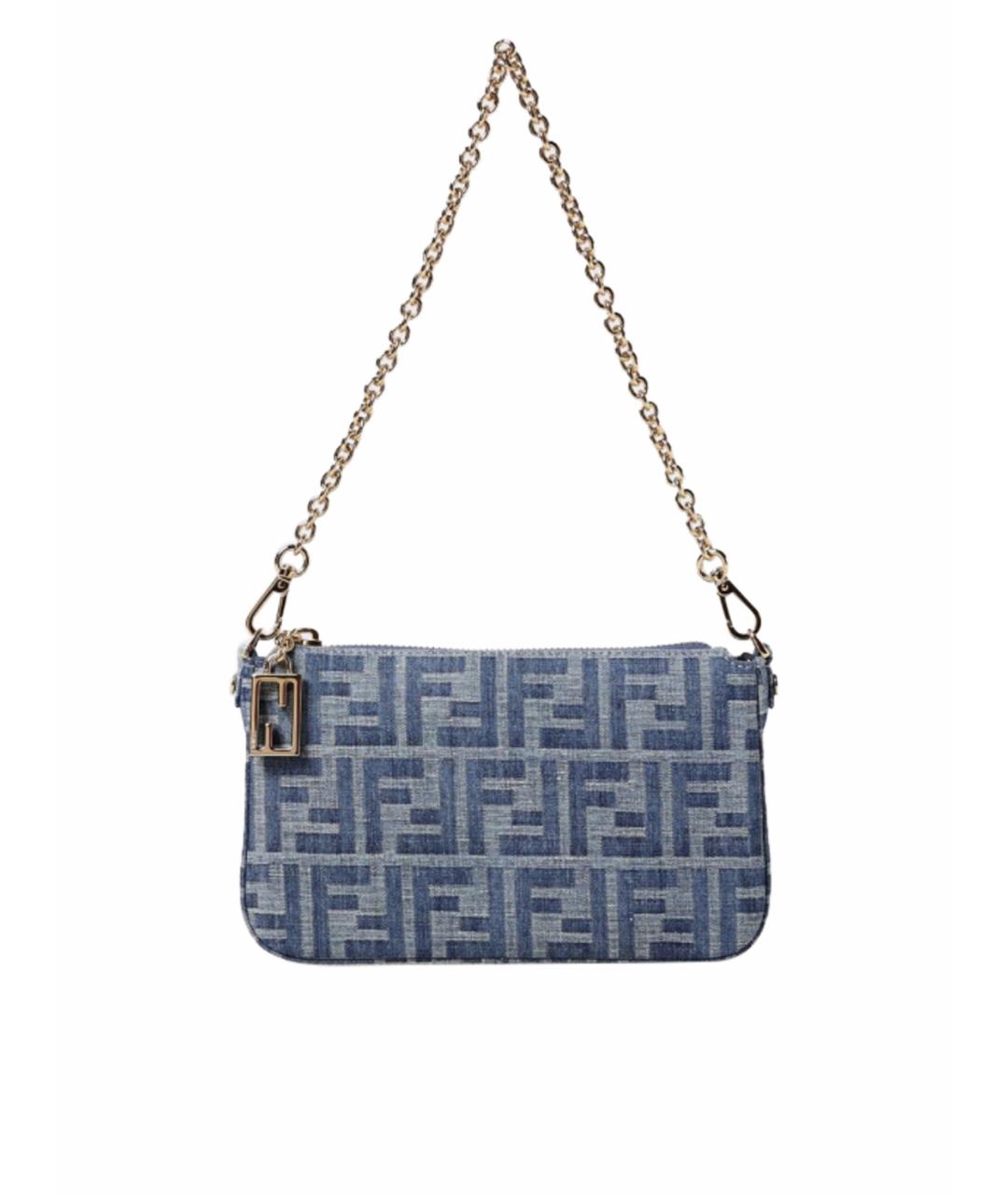 FENDI Синяя тканевая сумка через плечо, фото 1