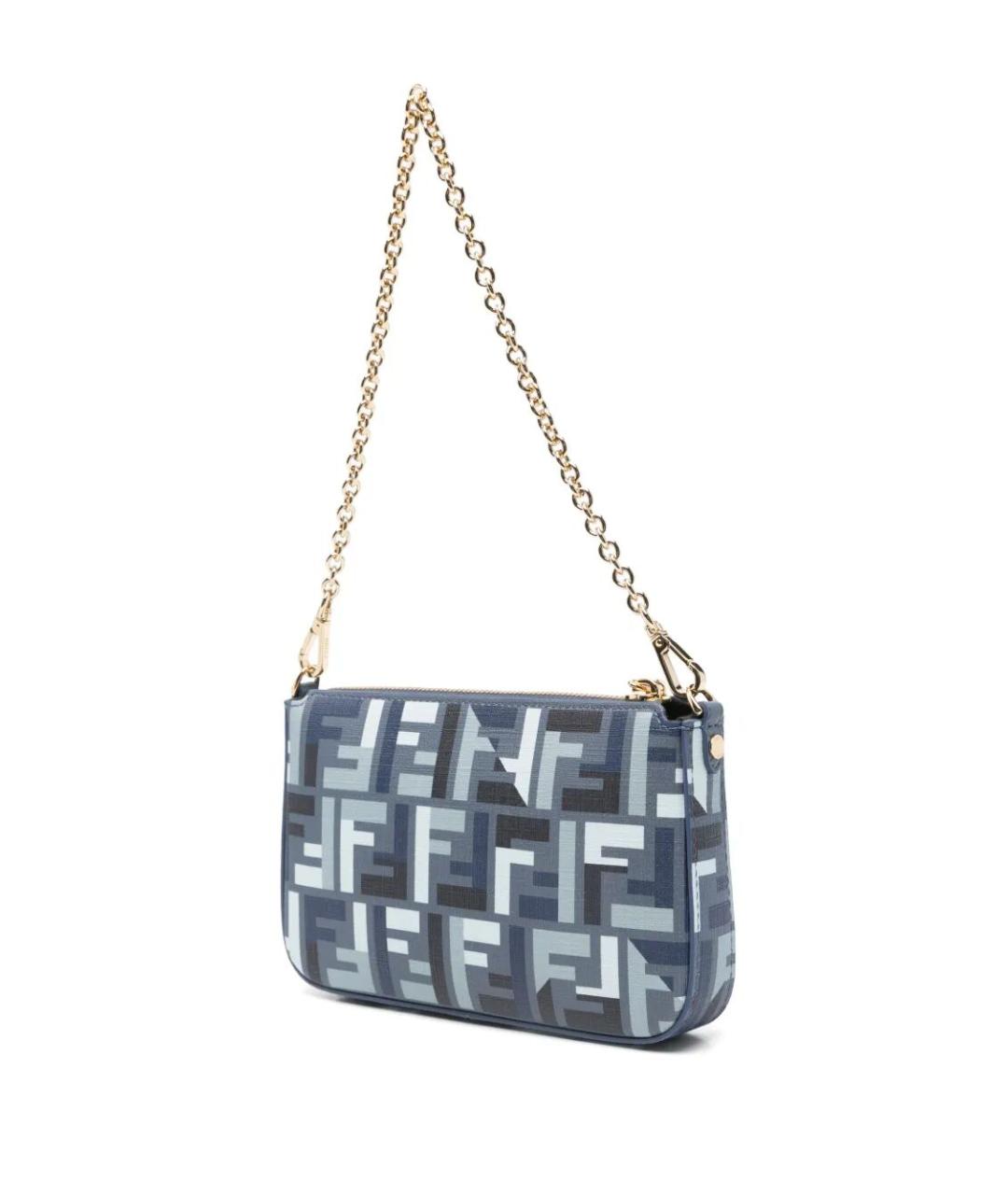 FENDI Синяя тканевая сумка через плечо, фото 3