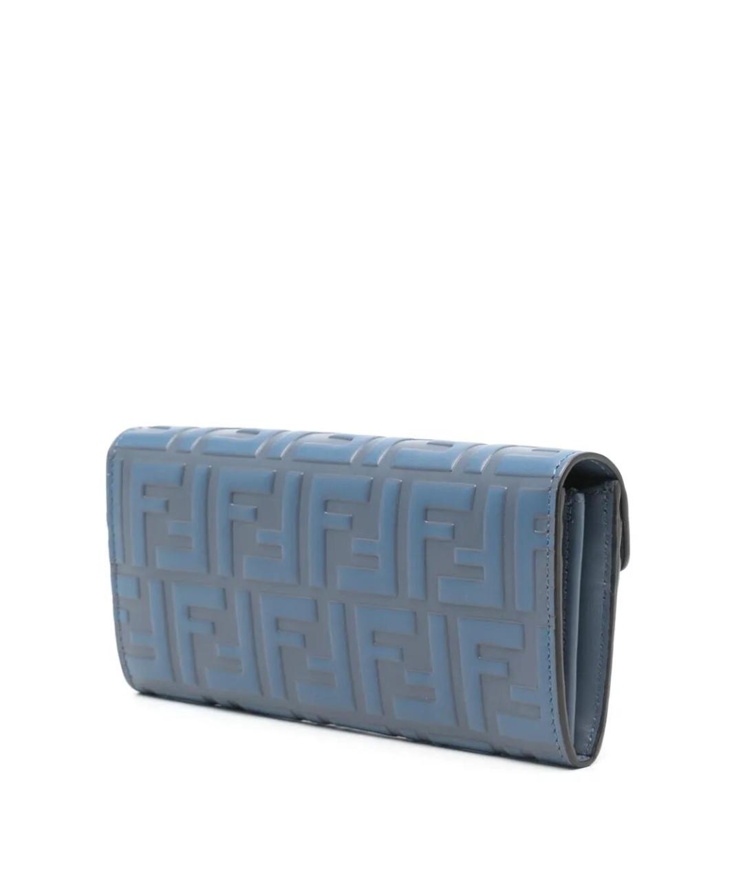 FENDI Синий кожаный кошелек, фото 4