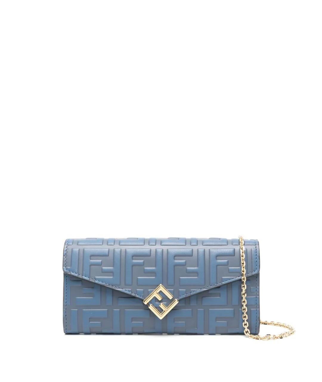 FENDI Синий кожаный кошелек, фото 1