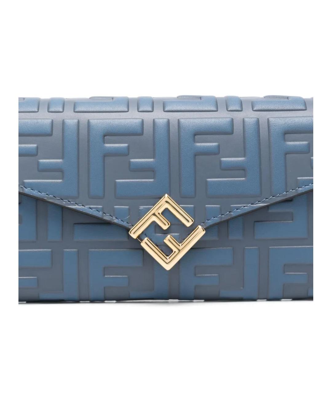 FENDI Синий кожаный кошелек, фото 5