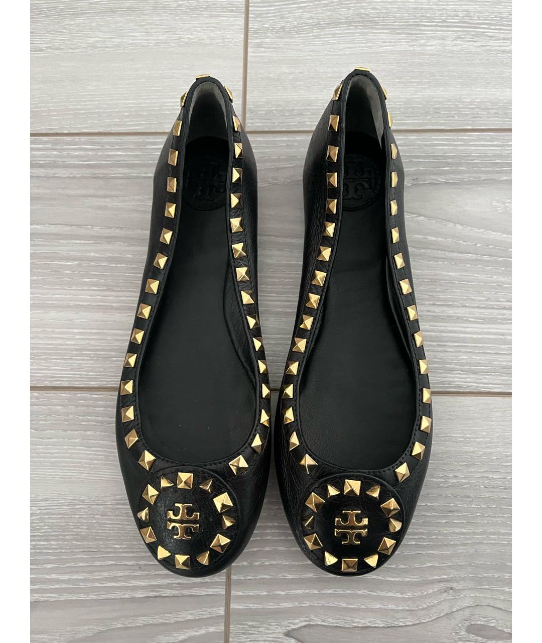 TORY BURCH Черные кожаные балетки, фото 3