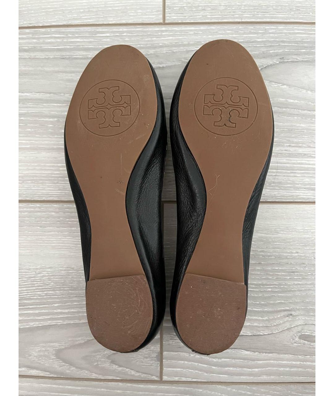 TORY BURCH Черные кожаные балетки, фото 4
