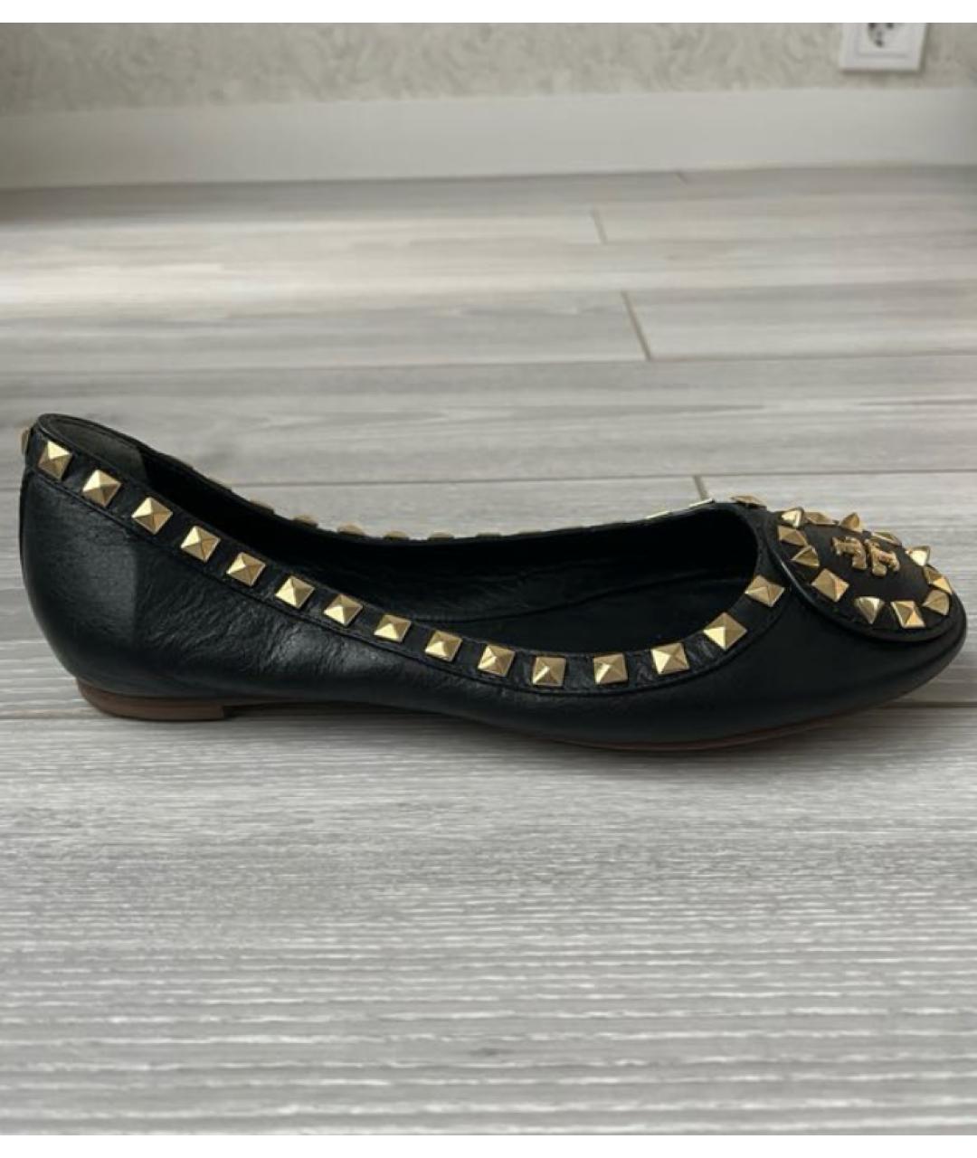 TORY BURCH Черные кожаные балетки, фото 5
