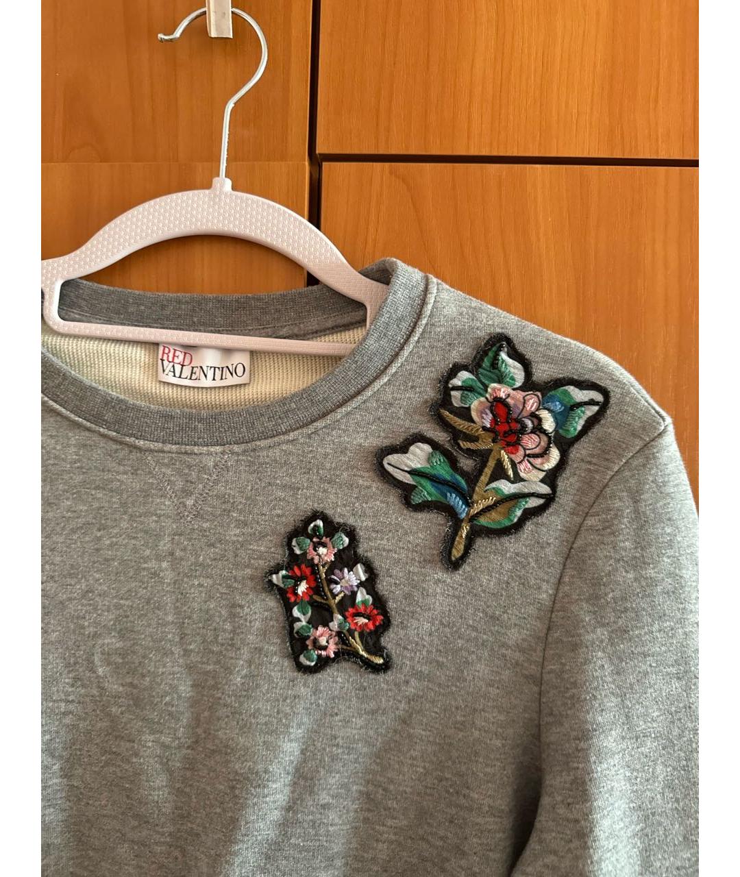 RED VALENTINO Серое хлопковое повседневное платье, фото 5