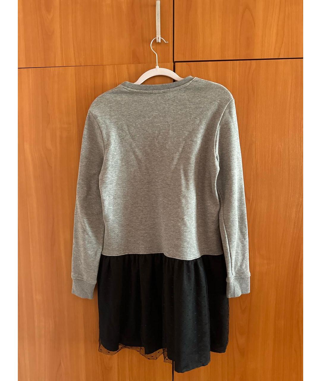 RED VALENTINO Серое хлопковое повседневное платье, фото 2
